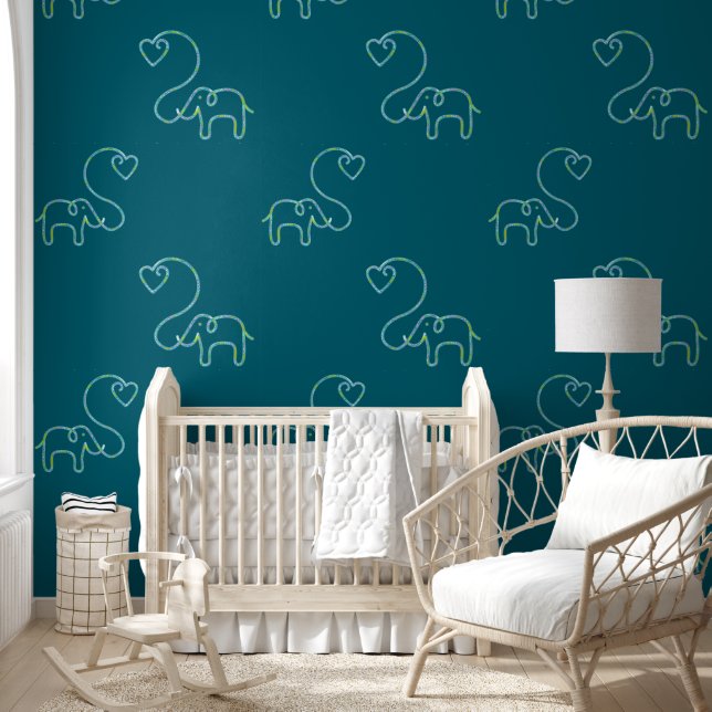 Papier Peint Motif d'animal cool - Éléphant 4 (Enfants)