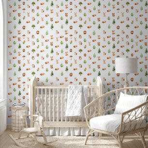 Papier Peint Motif d'animaux forestiers