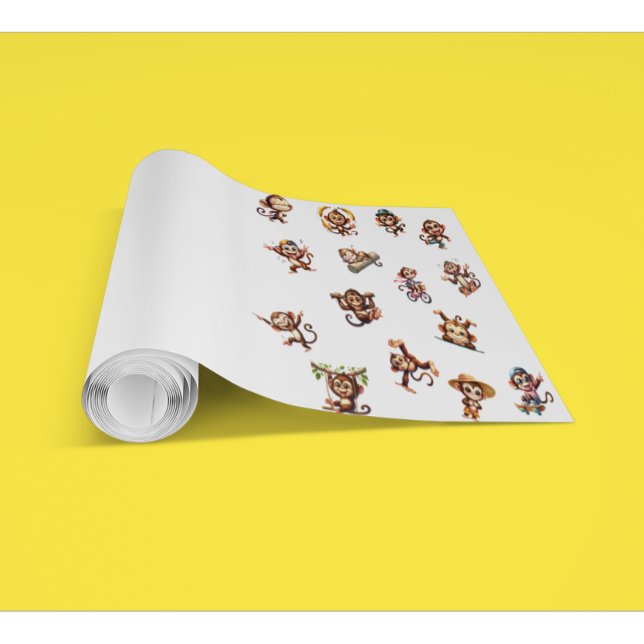 Papier Peint Motif d'aquarelle de singe bête (Créateur téléchargé)