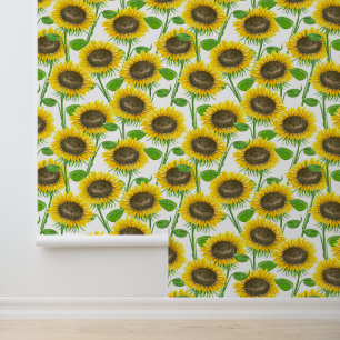 Papier Peint Motif d'aquarelle des tournesols