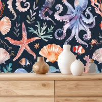Motif d'aquarelle nautique : Coral Reef Delties