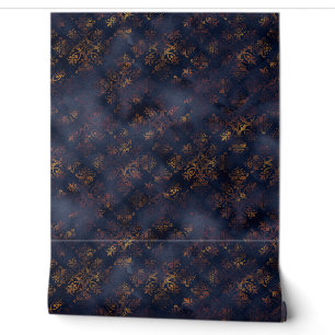 Papier Peint Motif d'aquarelle Patina Damask en cuivre