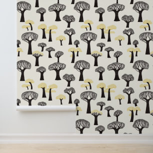 Papier Peint Motif d'arbre baobab fantaisiste