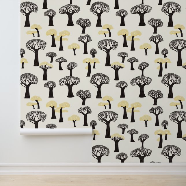 Papier Peint Motif d'arbre baobab fantaisiste (Application)