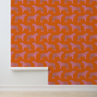 Motif d'art bohème mignon orange et rose de tigre