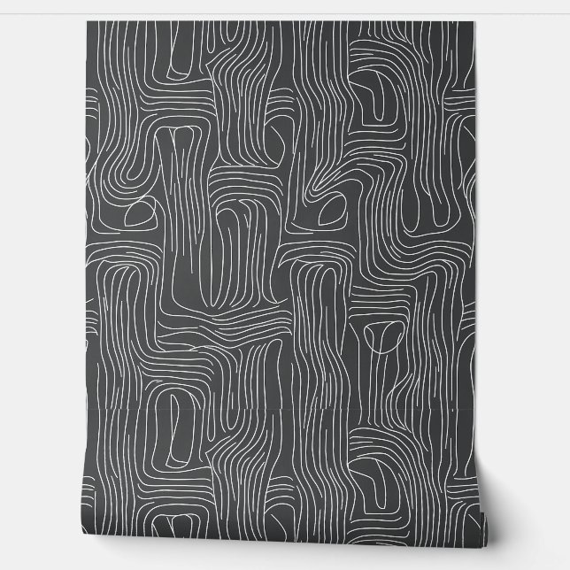 Papier Peint Motif d'art moderne Abstrait Line (Déroulement)
