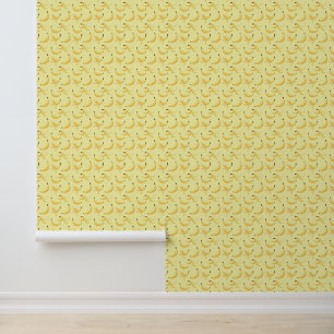 Papier Peint Motif de banane jaune rétro drôle éditable pour fê