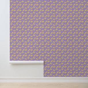 Papier Peint Motif de banane jaune rétro drôle éditable pour fê