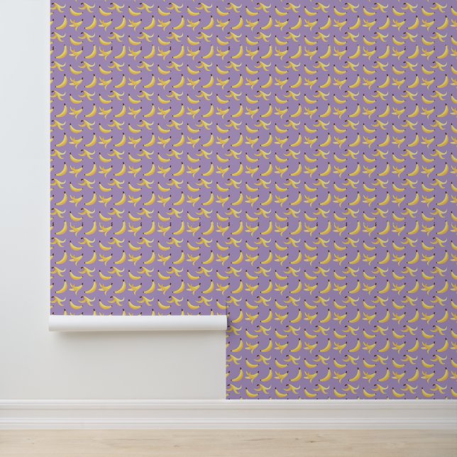 Papier Peint Motif de banane jaune rétro drôle éditable pour fê (Application)
