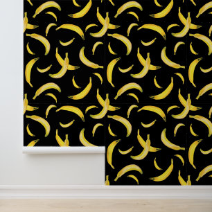 Papier Peint Motif de banane tropicale sur noir