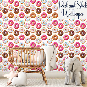Papier Peint Motif de beignets doux et colorés
