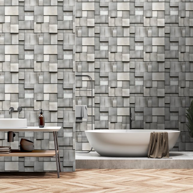 Papier Peint Motif de béton industriel (Salle de bain)