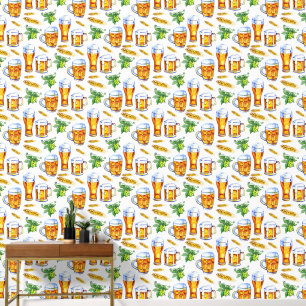 Papier Peint motif de bière carrelé cool