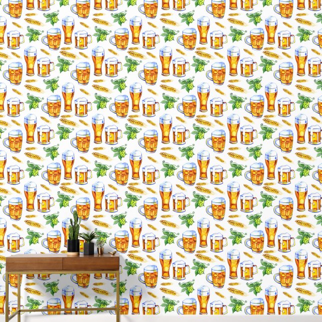 Papier Peint motif de bière carrelé cool (Couloir)