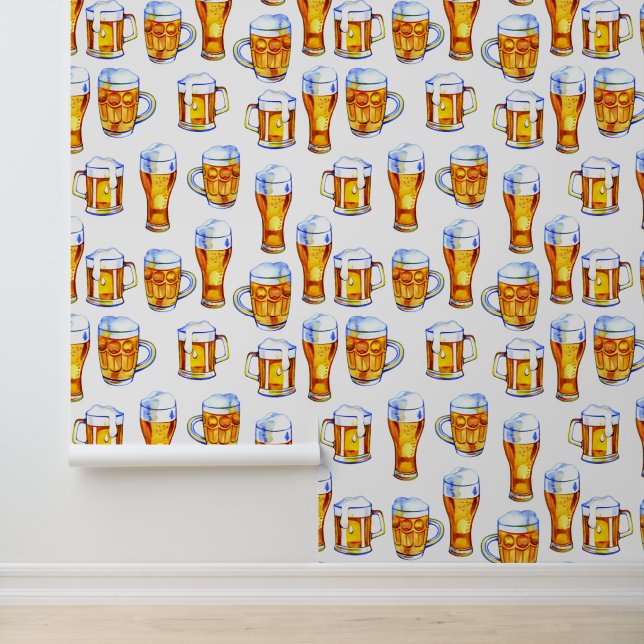 Papier Peint motif de bière carrelé cool (Application)