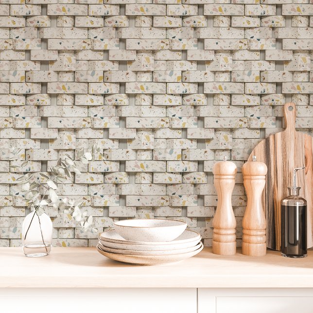 Papier Peint Motif de brique en terrazzo (Créateur téléchargé)