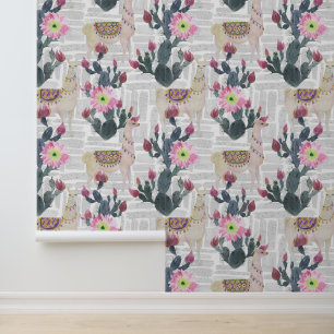 Papier Peint Motif de cactus aquarelle