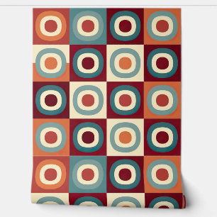 Papier Peint Motif de cercles géométriques rétro vintage