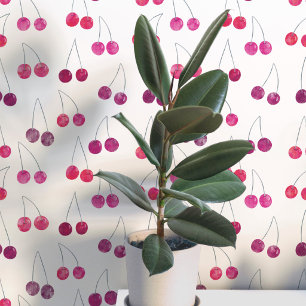 Papier Peint Motif de cerise à l'aquarelle