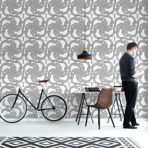 Papier Peint Motif de chaîne gris initial personnalisé