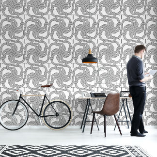 Papier Peint Motif de chaîne gris initial personnalisé