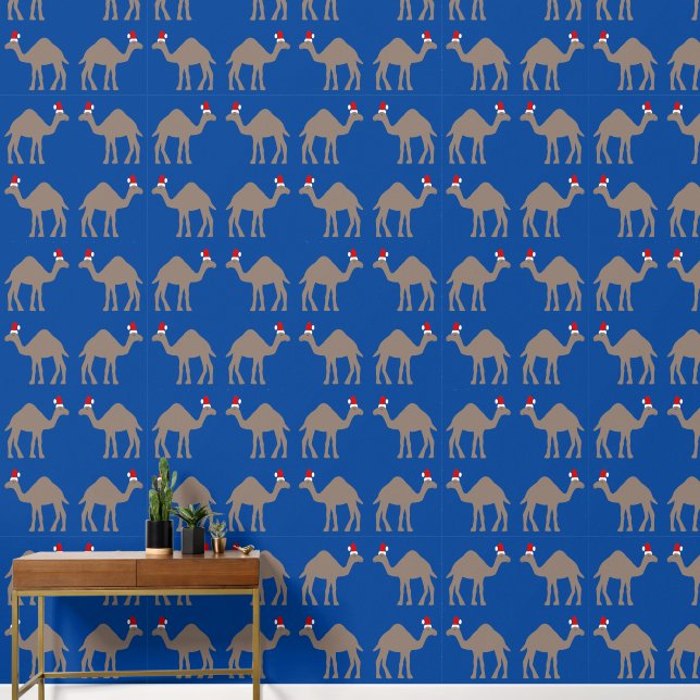 Papier Peint Motif de chameau de Noël mignon (Couloir)