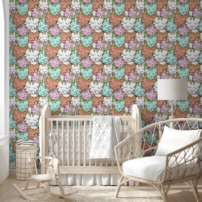 Papier Peint Motif de chats couchés (Enfants)
