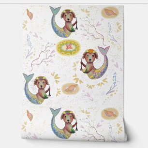 Papier Peint motif de chien de sirène