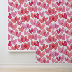 Papier Peint Motif de coeur aquarelle