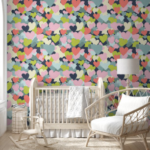 Papier Peint Motif de coeur coloré