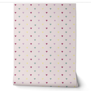 Papier Peint motif de coeur de couleur