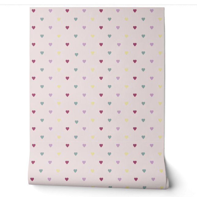Papier Peint motif de coeur de couleur (Déroulement)