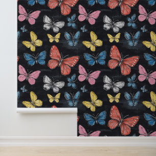 Papier Peint Motif de collection d'insectes colorés de papillon