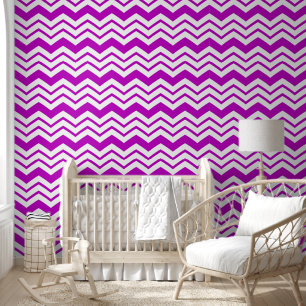 Papier Peint Motif de conception de zigzag chevron blanc violet