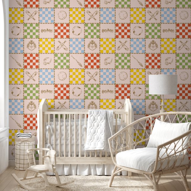 PAPIER PEINT MOTIF DE CONTRÔLE D'ÉQUIPE QUIDDITCH™ HOGWARTS™ (Enfants)
