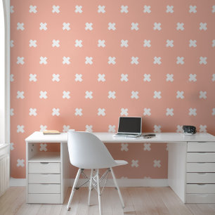 Papier Peint Motif de croix blanc pâle frais