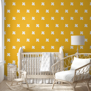 Papier Peint Motif de croix jaune-blanc frais