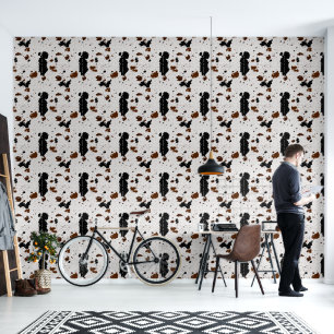 Papier Peint Motif de cuir de vache marron blanc
