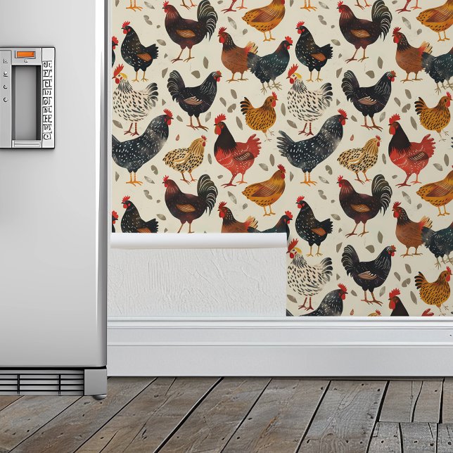 Papier Peint Motif de cuisine poulet  (Créateur téléchargé)