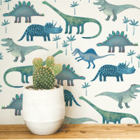 Motif de dinosaure amusant bleu blanc pour enfants