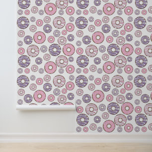 Papier Peint Motif De Donuts, Donuts Roses, Donuts Violets