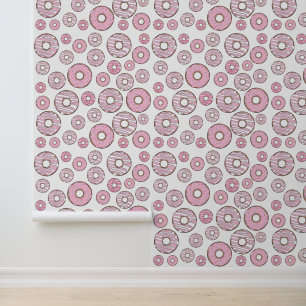 Papier Peint Motif De Donuts, Donuts Roses, Saupoudrages