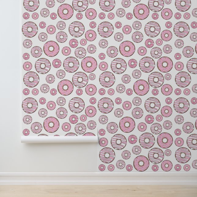 Papier Peint Motif De Donuts, Donuts Roses, Saupoudrages (Application)
