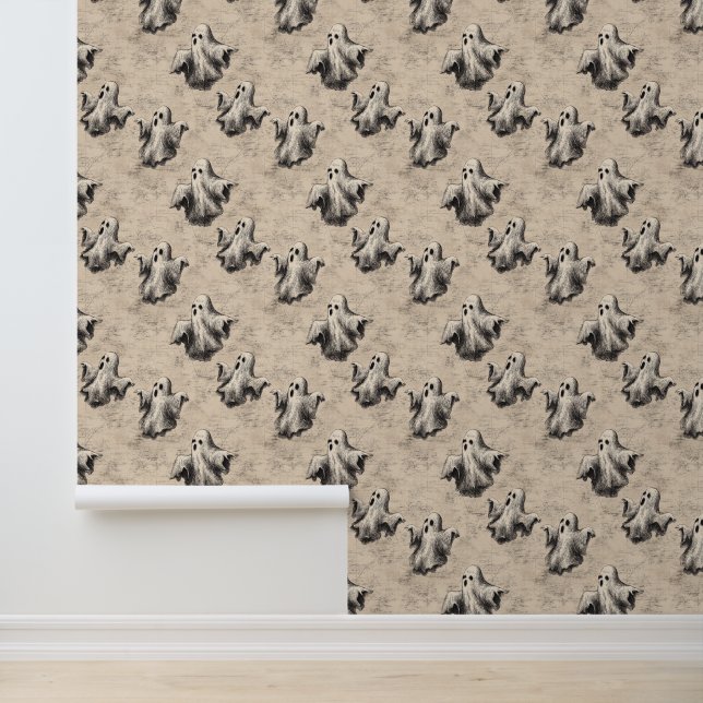 Papier Peint Motif de fantôme Vintage rustique (Application)
