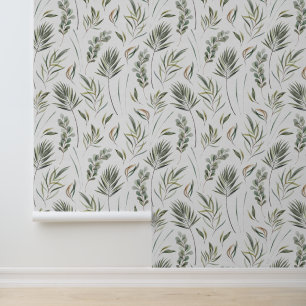 Papier Peint Motif de feuillage Feuille aquarelle