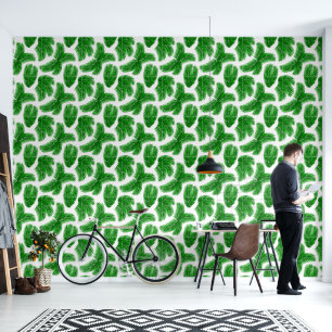 Papier Peint Motif de feuille de palmier vert tropical