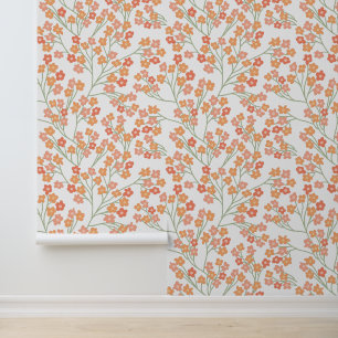 Papier Peint Motif de fleur orange simple et amusant