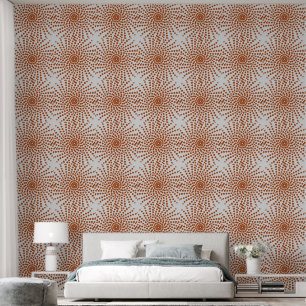 Papier Peint Motif de fleurs Abstraites à pointes rouges