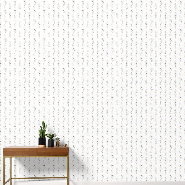 Papier Peint Motif de fleurs blanches (Couloir)