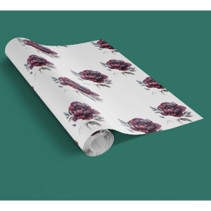 Papier Peint Motif de fleurs gothiques blanches et roses